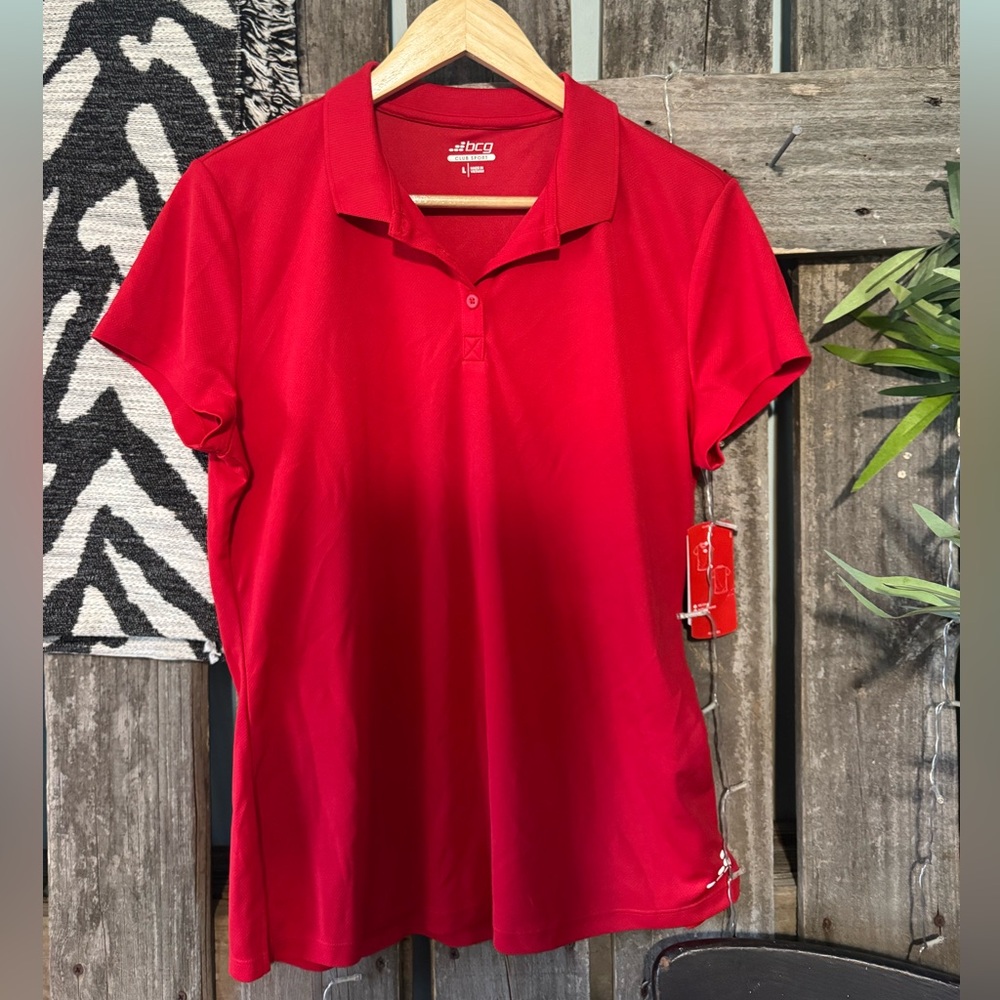 bcg NWT Women’s Red Short-Sleeve Polo